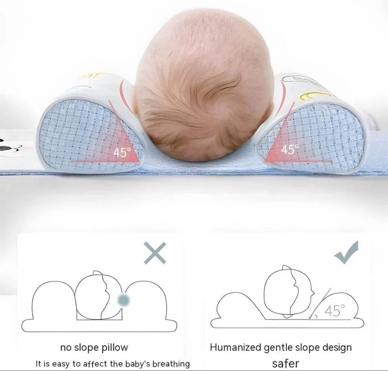 Adjustable Newborn Baby Head Shaping Pillow Baby
